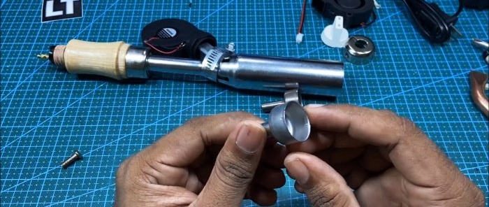 كيفية صنع مسدس الهواء الساخن للحام من مكواة اللحام العادية