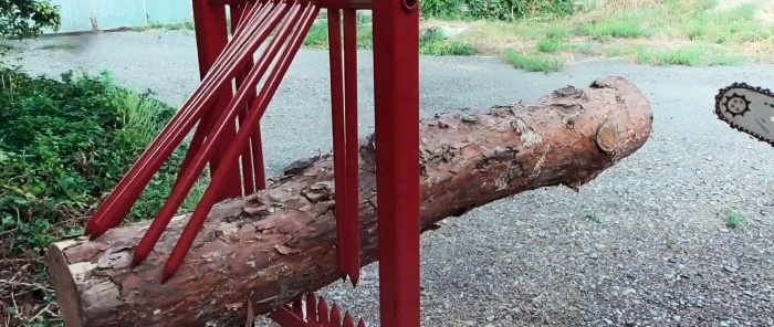 How to make a stand for ease of sawing logs with a chainsaw