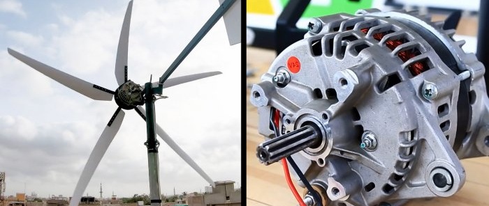 Hoe je zonder aanpassingen een windgenerator kunt maken van een autogenerator