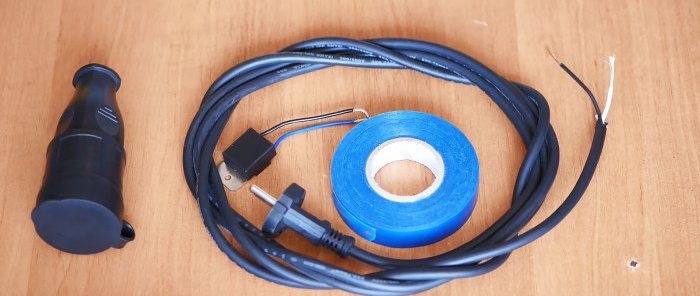 How to assemble a simple extension cord with a soft start for a power tool