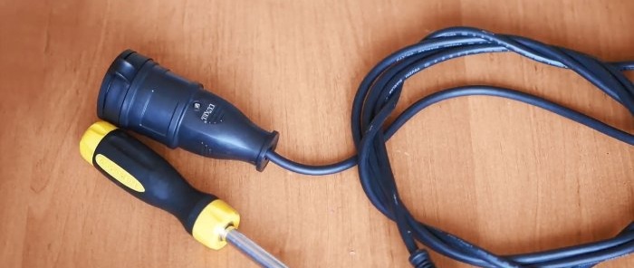 How to assemble a simple extension cord with a soft start for a power tool