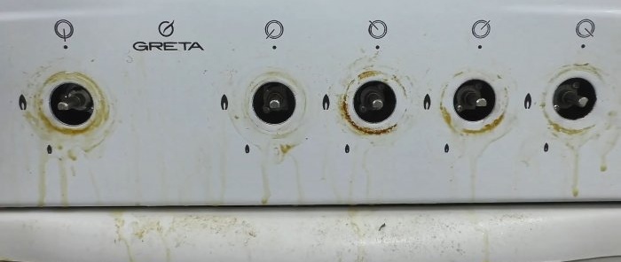 How to quickly clean the handles of a gas stove from dirt and dried grease