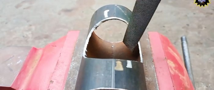 Inserting a pipe into a pipe, how to correctly mark and cut the joining area without special tools