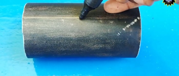 Insertar una tubería en una tubería, cómo marcar y cortar correctamente el área de unión sin herramientas especiales