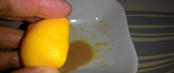 Life hack on how to quickly remove grease stains from clothes using lemon and mustard