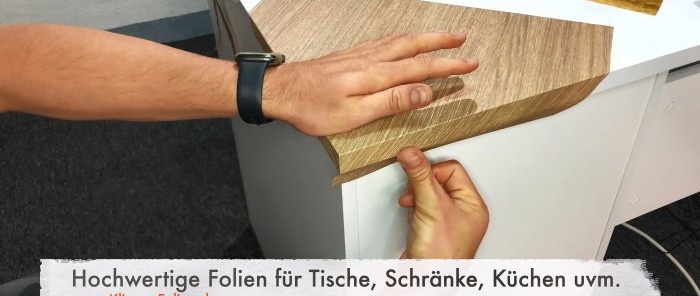 Как да залепите самозалепващо фолио върху ъглите и ръбовете на мебелите