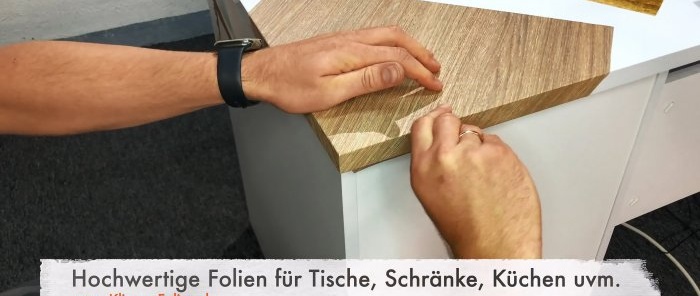 How to stick self-adhesive film on the corners and edges of furniture