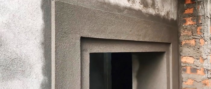 Az ablak- vagy ajtónyílások díszítése cementvakolattal