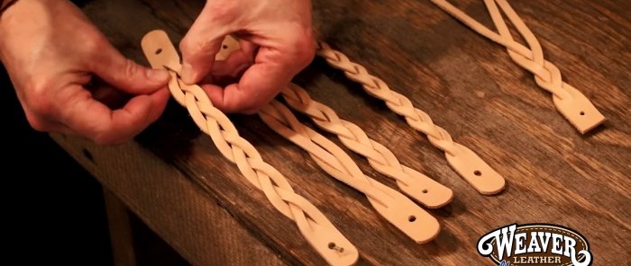Hur man flätar en pigtail utan onödiga skärningar och gör ett enkelt armband av en läderremsa