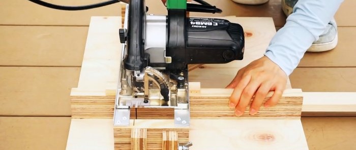 How to make an attachment for a circular saw for quick cuts at 45 and 90 degrees