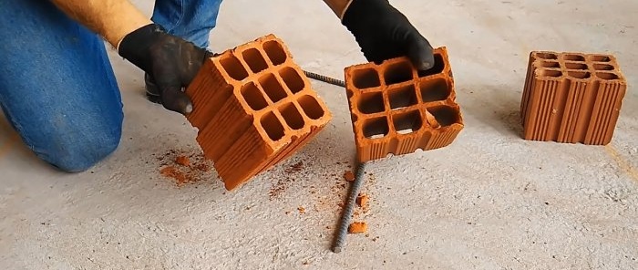 Kako glatko rascijepiti šuplji keramički blok bez posebnih alata