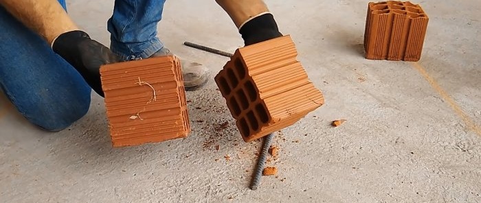 Paano hatiin ang isang guwang na ceramic block nang maayos nang walang mga espesyal na tool