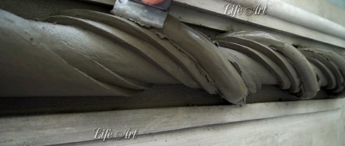 Како украсити фасаду у облику цементне спирале