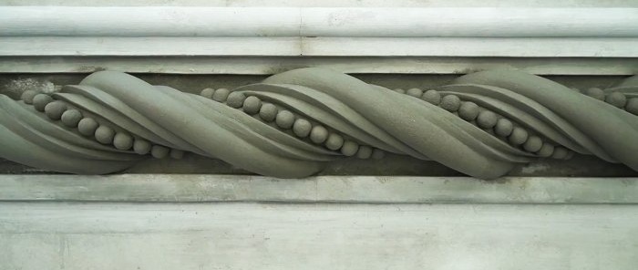 How to decorate a façade in the form of a cement spiral