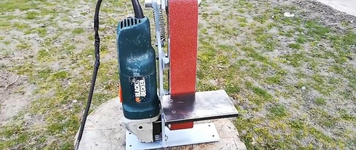 How to make a belt grinder from a grinder with your own hands