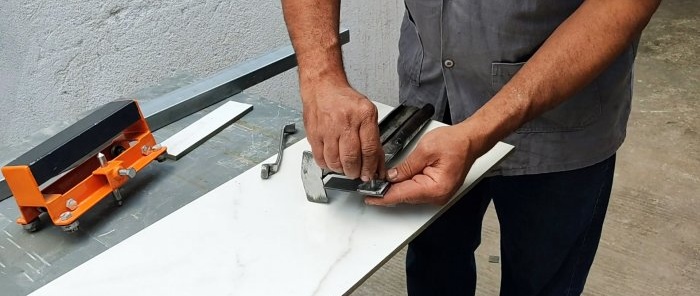 How to make devices for evenly breaking porcelain tiles along the cutting line