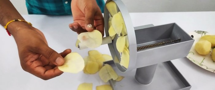 Kā pagatavot smalcinātāju, lai kartupeļus ātri sagrieztu čipsos