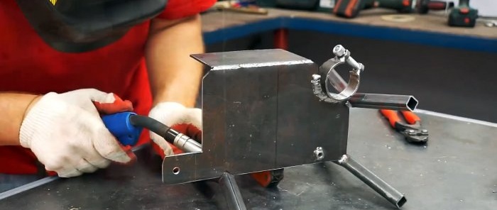 Miniatuur en functioneel doe-het-zelf-slijpopzetstuk voor een haakse slijper