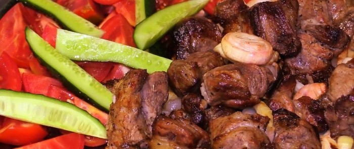 Shish kebab según una receta de la época de la URSS