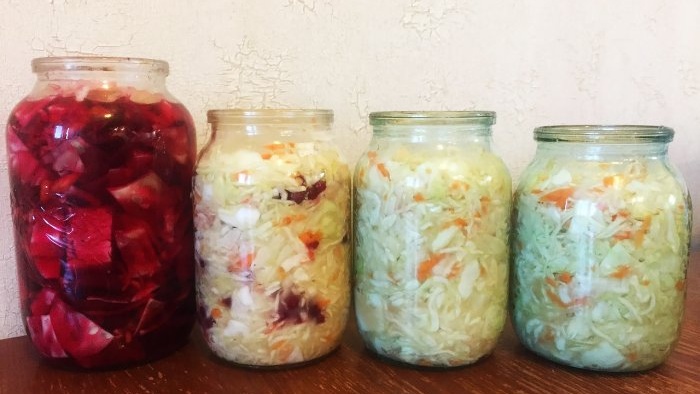 3 types of cabbage in one go, marinated with beets, classic pickled and pickled with berries