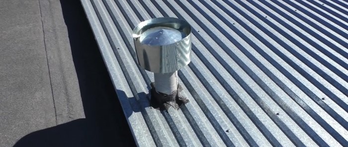 Come aumentare ripetutamente il tiraggio e proteggere un tubo di scarico dalle precipitazioni con un deflettore fatto in casa