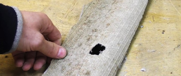 Bagaimana untuk membaiki lubang pada batu tulis menggunakan cara improvisasi tanpa membongkar