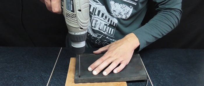 How to easily make a straight hole in thick rubber without a drill or punches