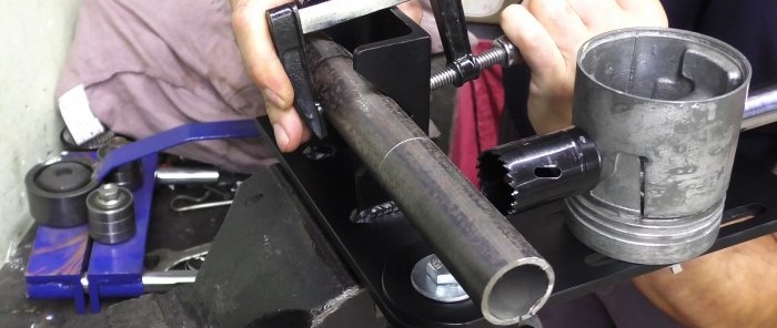 How to make a device for cutting pipe saddles from junk cars