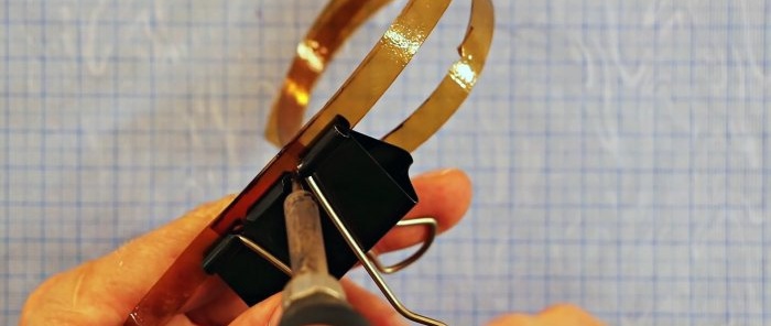 How to connect PET tape with a soldering iron