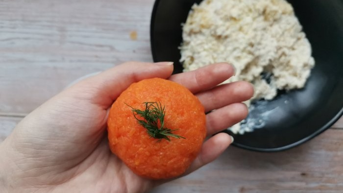 Mandarinky s kuřecím sýrem a česnekem