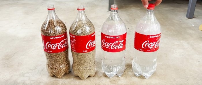 Automatisk mater med drikkeautomat laget av PET-flasker for fjørfe