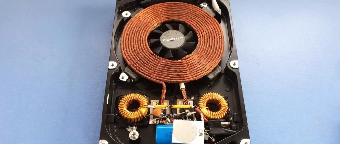 How to make a 12V induction cooker in an old hard drive case