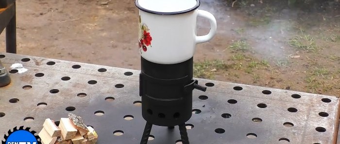 DIY mini potbelly stove for a mug