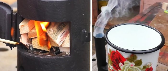 DIY mini potbelly stove for a mug