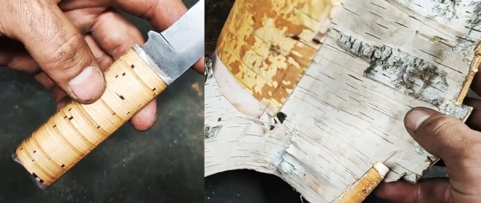 Manche de couteau en écorce de bouleau DIY