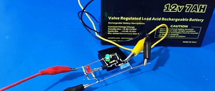 Circuito de desligamento automático da bateria de 12 V sem microcircuitos e relés
