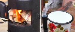 DIY mini potbelly stove para sa isang mug