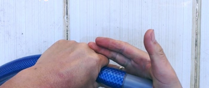 How to securely connect a plastic pipe to a garden hose without special fittings and clamps