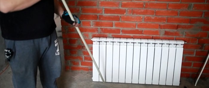 How to make a long radiator heat completely with a side connection