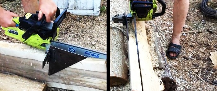 Cách chế tạo một thiết bị cơ bản để cắt khúc gỗ thành ván bằng cưa máy