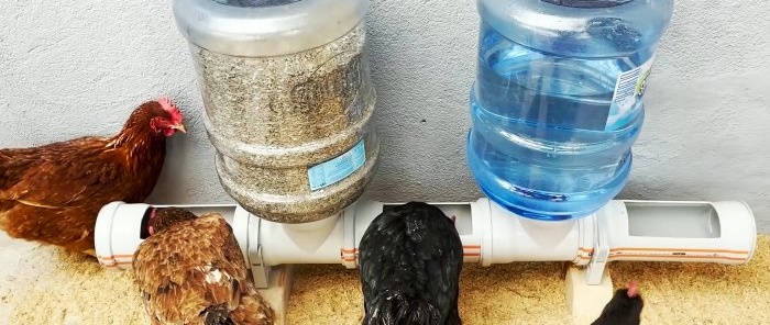 Menjador d'aus de corral de llarga durada fet de tubs de PVC