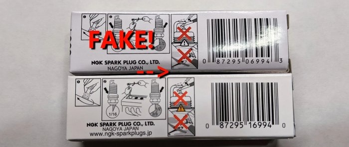 How to distinguish original NGK spark plugs from fakes
