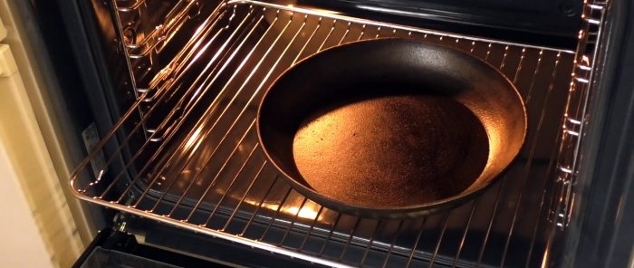 How to clean old frying pans from old carbon deposits using cheap products and make them non-stick