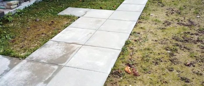 How to make an ideal garden path without steps and gaps from 500x500 mm paving slabs