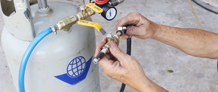 Wie man aus einer kleinen Gasflasche einen Sandstrahler baut