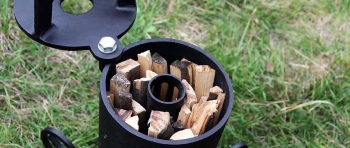 Hoe je een eenvoudige kachel maakt van een pijp met een eenmalige vulling en instelbare vlam