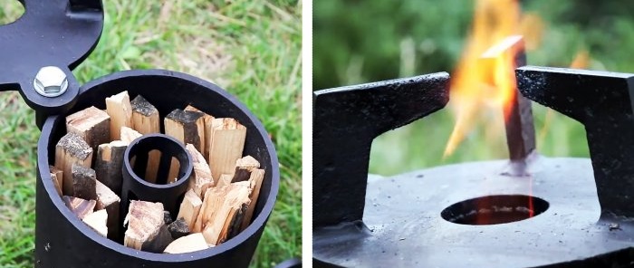 Sådan laver du en simpel komfur fra et rør med engangsfyldning og justerbar flamme