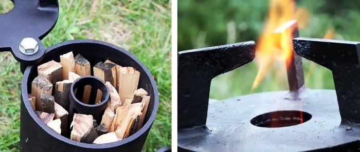 Como fazer um fogão simples a partir de um cachimbo com enchimento único e chama ajustável