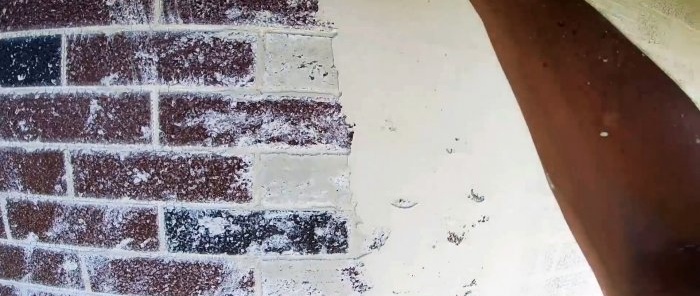 Easy and quick facade finishing of aerated concrete to look like brick