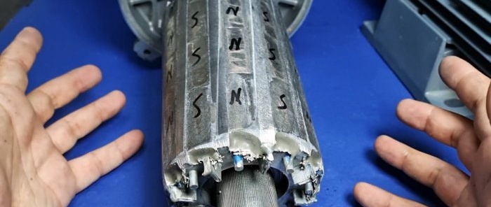 DIY-alternator van een driefasige asynchrone motor